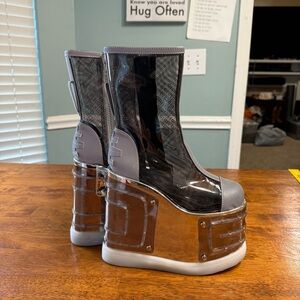 Women's Dolls Kill Club Exx Motherboard light up Platform Boots size 6